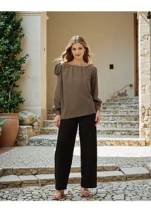 🌸 Shein Boat Neck Floral Applique Loose Fit Top