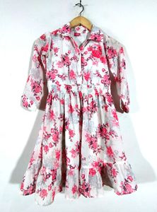 🥳 price Drop 🥳White Floral Print Dress (Girl's)