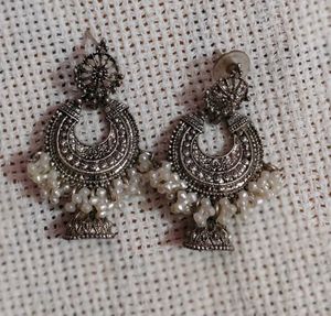 Silver Jhumka Earrings