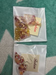 Handmade Floral Resin Earrings  necklace setJewelr