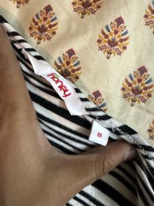 Striped Cold Shoulder Maxi Dress