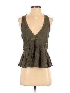 Kendall & Kylie olive green peplum sleeveless top.
