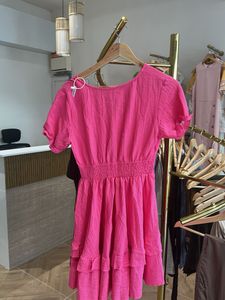 Urbanic Pink Tie-Front Mini Dress