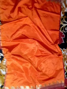 Elegant Orange Art Silk Saree