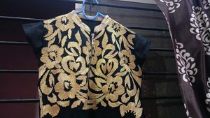 Black &amp; Gold Embroidered Dress
