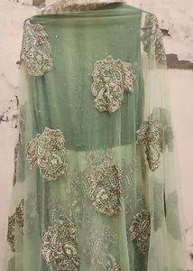 Green Embroidered Ethnic Gown
