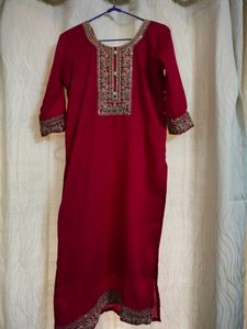 Red Straight Kurtha...Size L...