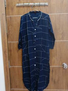 Navy Printed Casual Dress
