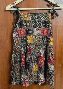 Patchwork Print Short Kurti For Women