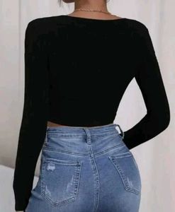Chic Black Long Sleeve Top