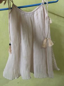 Cute Beige Tassel Top