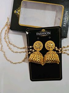 Gold Jhumka Earrings