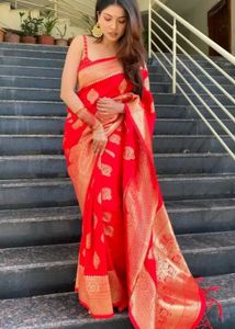 Elegant Maroon Banarasi Saree