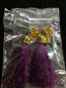 Purple Tassel Earrings