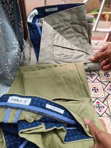 CODE Slim Fit Khaki Trousers