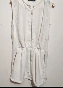 Off White Cut Sleeves Dress For 36 Bust