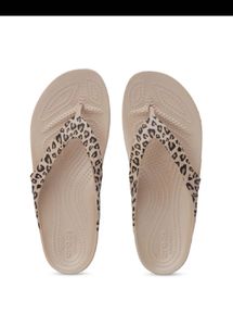 Crocs Leopard Print Flip Flops