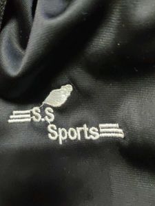 Black Track Jacket with White Stripes