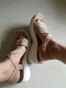 Beige Platform Sandals