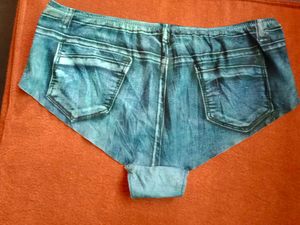 2 piece Denim ice silk Print Panties