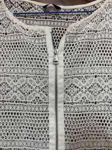 Crochet Zip-Up Tunic Dress