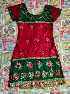 Maroon & Dark Green Kurti Set