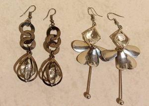 Unique Silver Tone Earrings