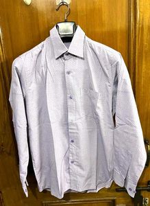 LAVENDER PRINTED TAILORED COTTON SHIRT 38
