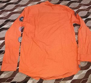 Orange Embellished New Shirt
