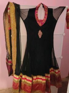 Black Embroidered Kurta Set