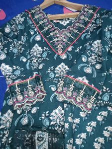 Teal Blue Kurta Set Pure Cotton