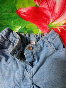 Denim Shorts with Lace &amp; Fringe Details