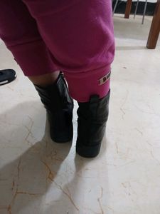 Genuine Black Ankle Leather Boots