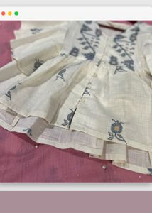 White Designed A-Line Top