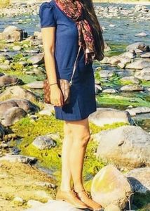 Navy Blue Pocket Mango Dress