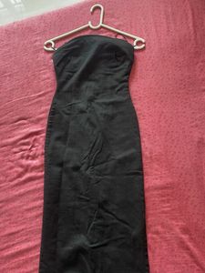 Zara Black Denim Maxi Dress