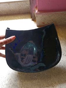 Vintage Black Patent Leather Chain Bag