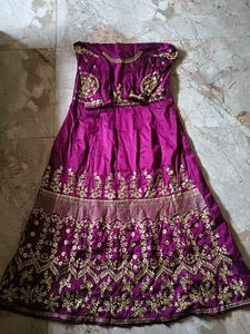 Embroidered Semi Stitched Party Wear Gown