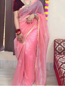 New Nylon Silk Saree With Velvet Blouse Piece