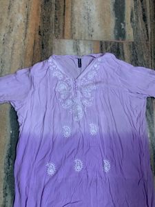 Purple Embroidered Kurta
