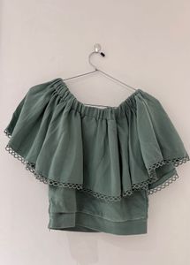 Green Off-Shoulder Top