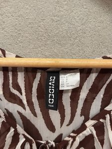 Zebra Print Ruffle Top