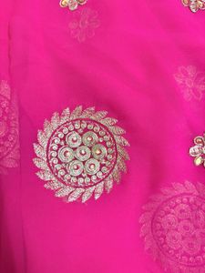 Pink Embroidered Saree
