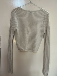 Valleygirl Rib Knit Twist Front Cropped Top