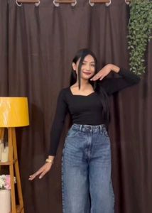 Trending Crop Top - Heart Neck Style🖤