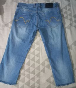 Blue Denim Jeans 3/4