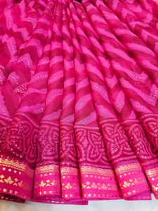 Pink Printed Saree
