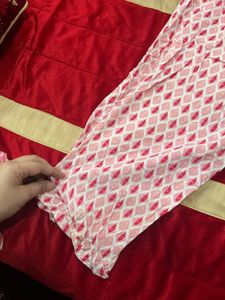 Elegant Pink Printed Kurta Set