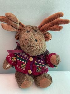 Moose Stuffed Animal with Sweater