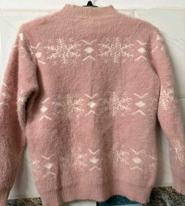 Pink Snowflake Knit Sweater💕
